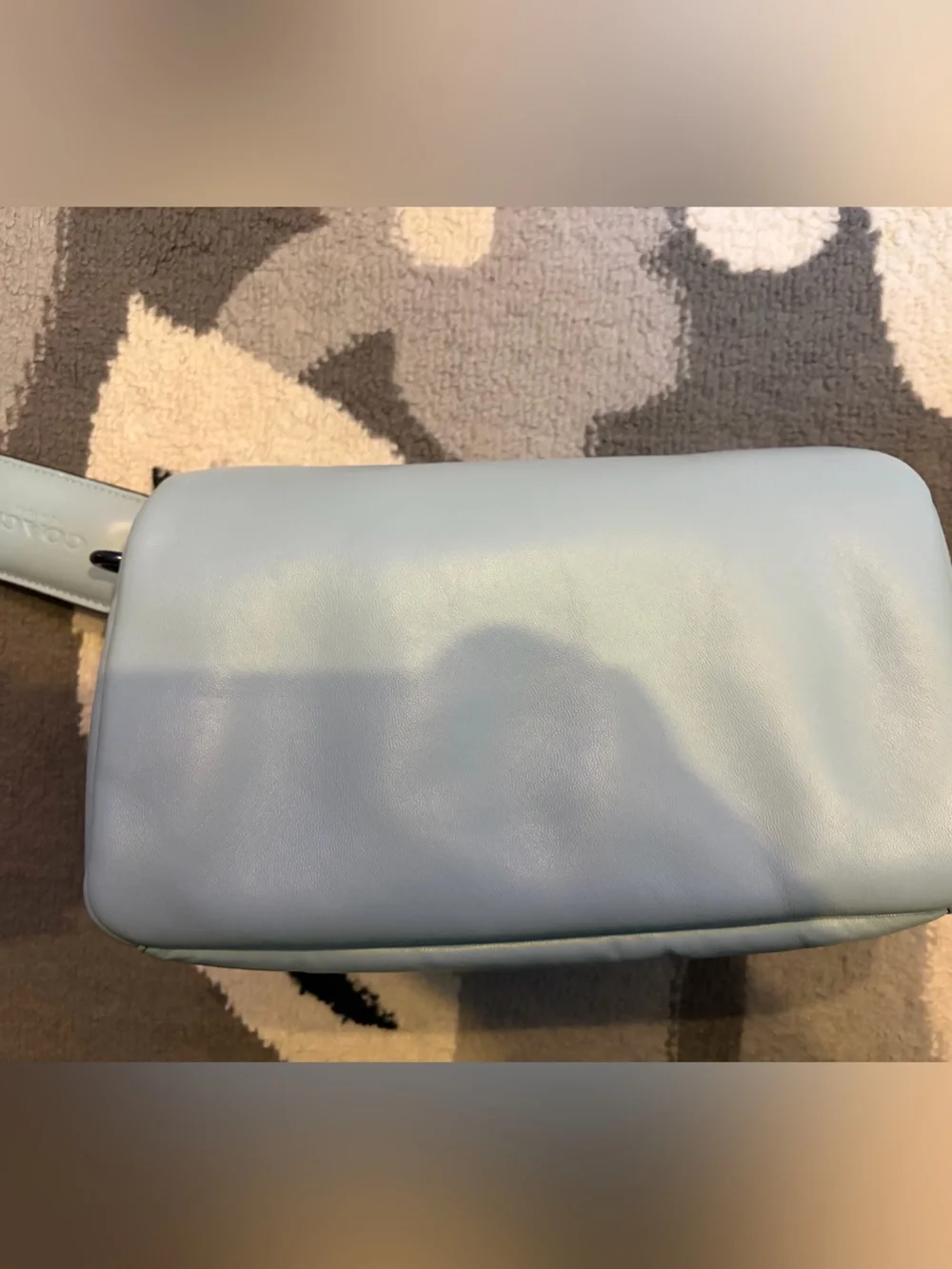 Coach Sky Blue Leather pillow tabby